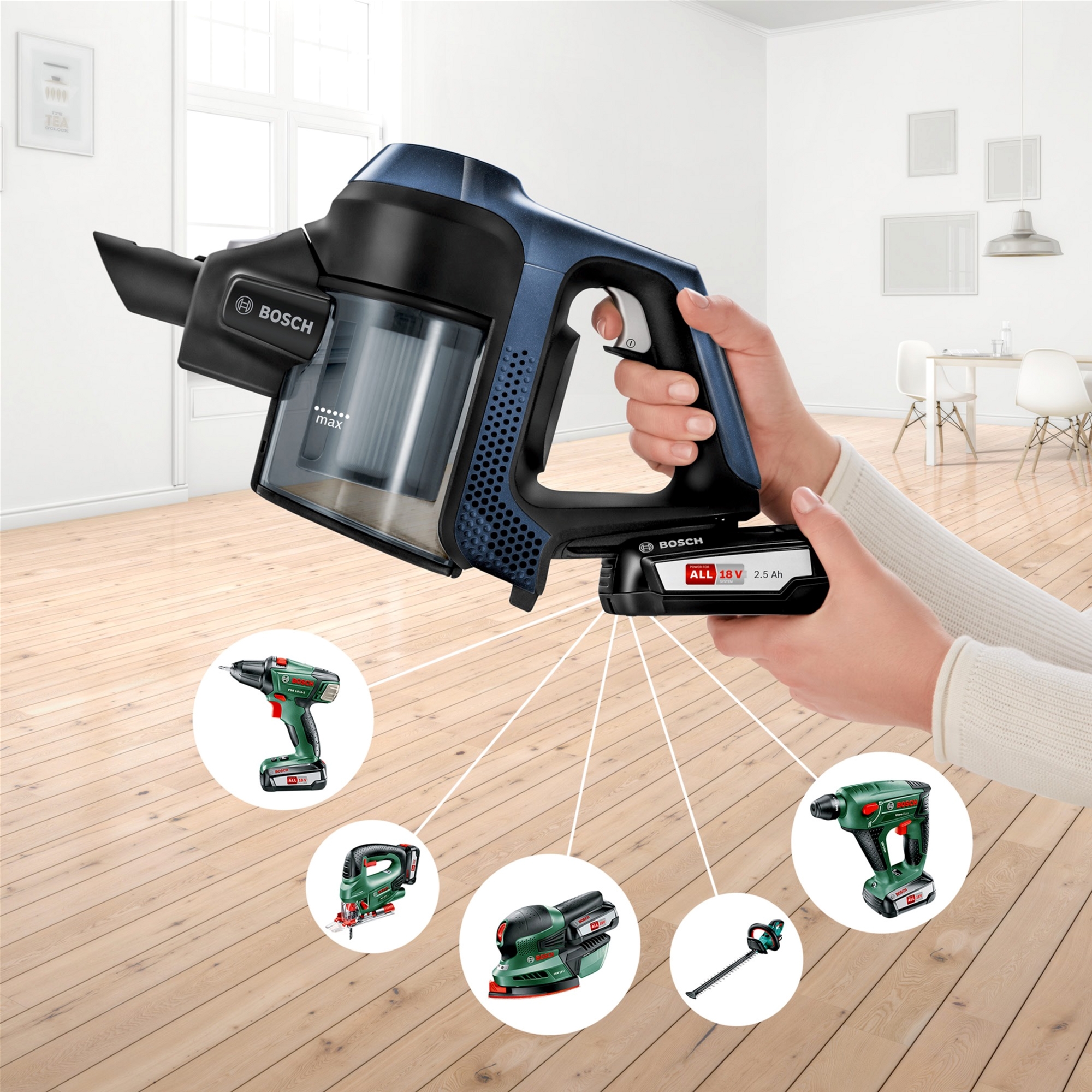 Вертикальный пылесос Bosch tehno-trendsrl627752 / 18Вт / Синий photo 4
