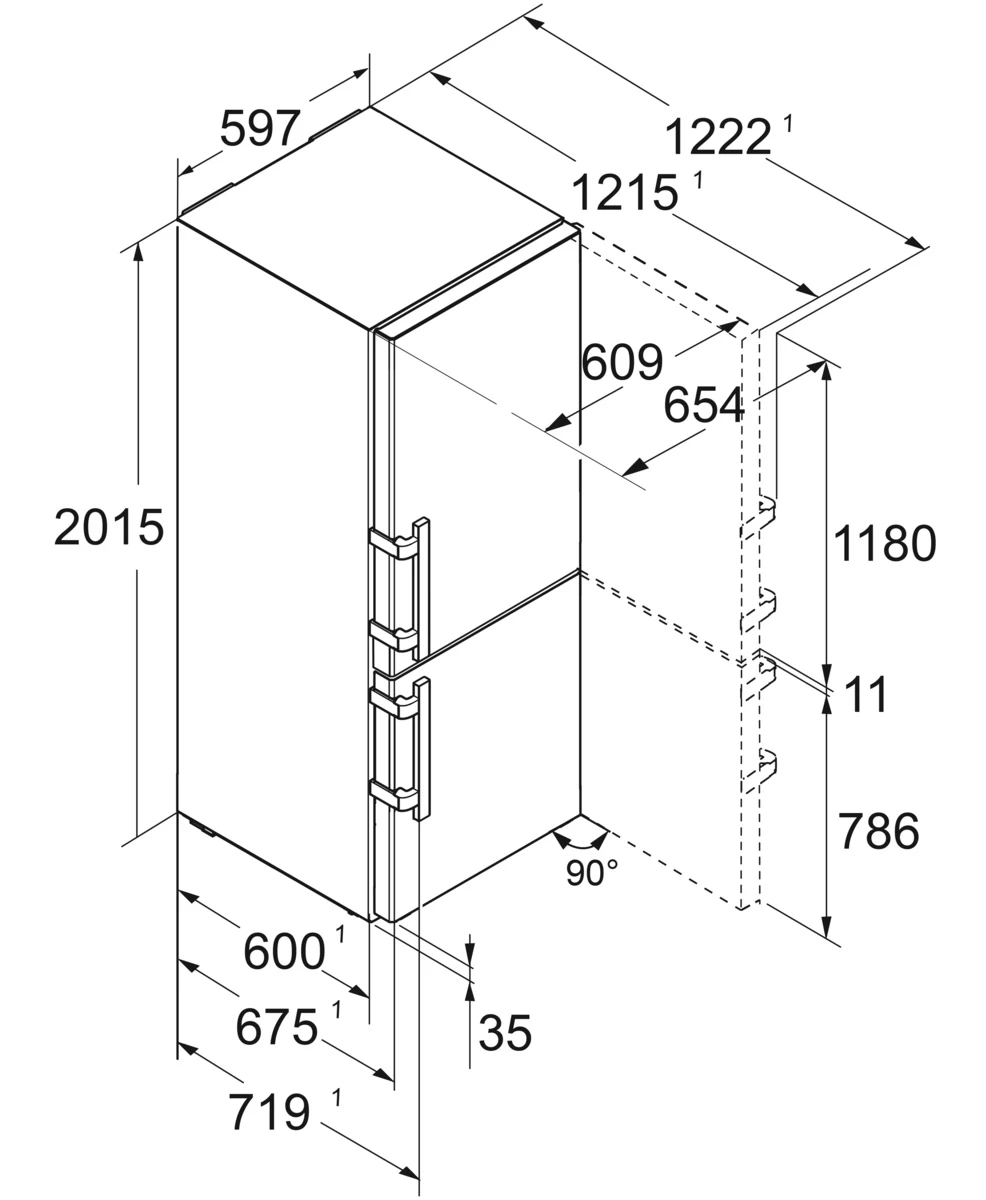 Frigider cu doua usi Liebherr CBNsdc 5753 Prime BioFresh NoFrost / 362 l / 202 cm / C / Gri photo 9