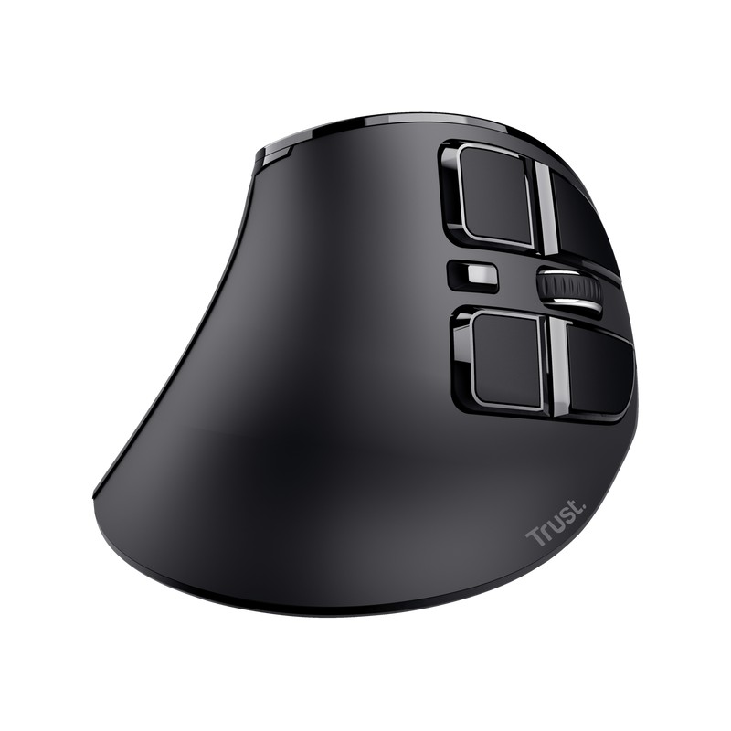 Беспроводная перезаряжаемая эргономичная мышь Trust VOXX / 2.4GHz/ Bluetooth/ Black photo 1 Беспроводная перезаряжаемая эргономичная мышь Trust VOXX / 2.4GHz/ Bluetooth/ Black photo 1