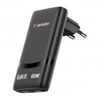 Incarcator pentru telefon mobil Verbatim Fold 'n' Go GaN Charger 65W VER_32354 Black 