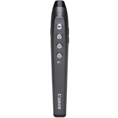 Presenter Wireless Canon PR1000R, Red laser pointer, Intuitive slideshow controls, Up to 15-meter range, Volume control, Black shaped body, Portable pen-size, Compatible with Mac OS X and Windows photo 1