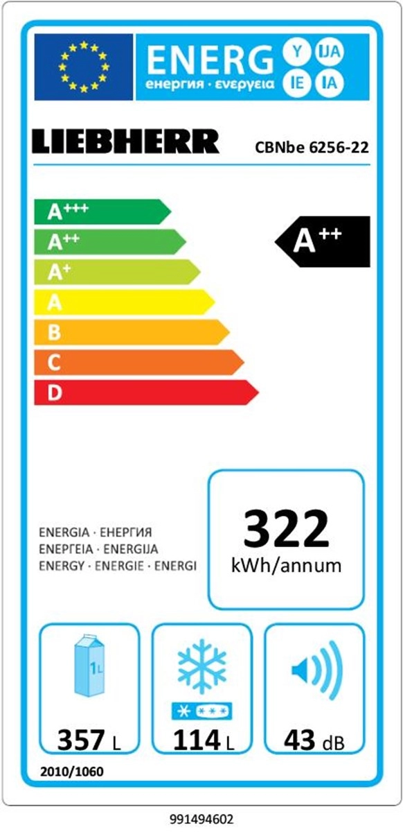 Frigider French Door Liebherr CBNbe 6256 / 471 l / 204 cm / A++ / Bej photo 8