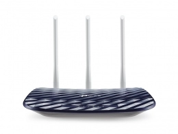 TP-LINK Archer C20 AC750 Dual Band Wireless Router, 433Mbps at 5GHz + 450Mbps at 2.4GHz, 802.11a/b/g/n/ac, 1 WAN + 4 LAN, Wireless On/Off, 3 fixed antennas, Guest Network 