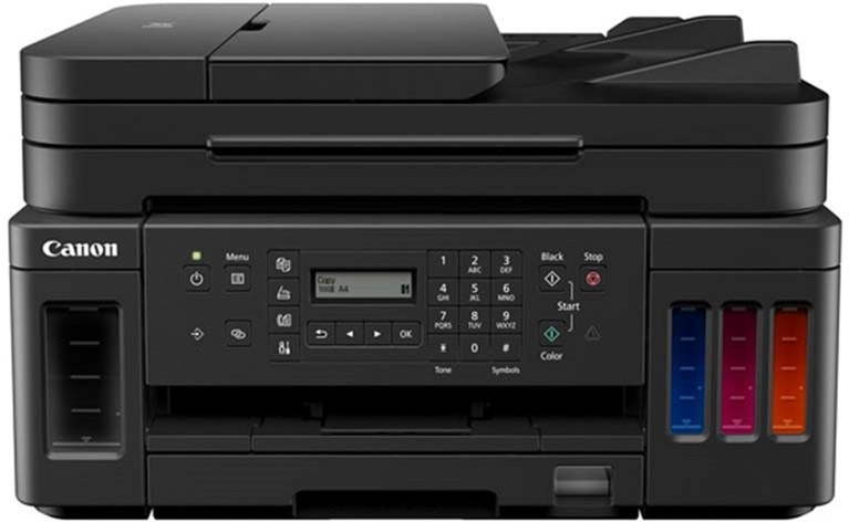 MFD CISS Canon Pixma G7040, A4 Color Printer/Duplex/Scanner/Copier/Network/Wi-Fi/Fax, APD 35, Print 4800x1200dpi_2pl, Scan 1200x2400dpi, ESAT 13/6.8 ipm, LCD display 6.2cm, Tray 350 sheet, 4 ink tanks:(3*GI-40PGBK/,GI-40C/M/Y)18k b/w; 7,7k c.; photo 1