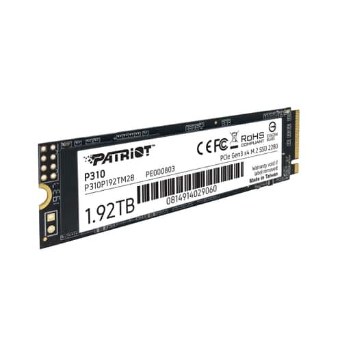 M.2 NVMe SSD 1.92TB Patriot P310, Interface: PCIe3.0 x4 / NVMe 1.3, M2 Type 2280 form factor, Sequential Read 2100 MB/s, Sequential Write 1800 MB/s, Random Read 280K IOPS, Random Write 250K IOPS, SmartECC technology, EtE data path protection, TBW: 960TB,  photo 4