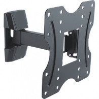 TV-Wall Mount for 23-42” - PureMounts ”PM- FM10-200”, Tilted, up to 30kg, Tilt: +3/ -14°, 56mm - 205mm wall distance, max.VESA 200x200, Steel black thumbnav 1