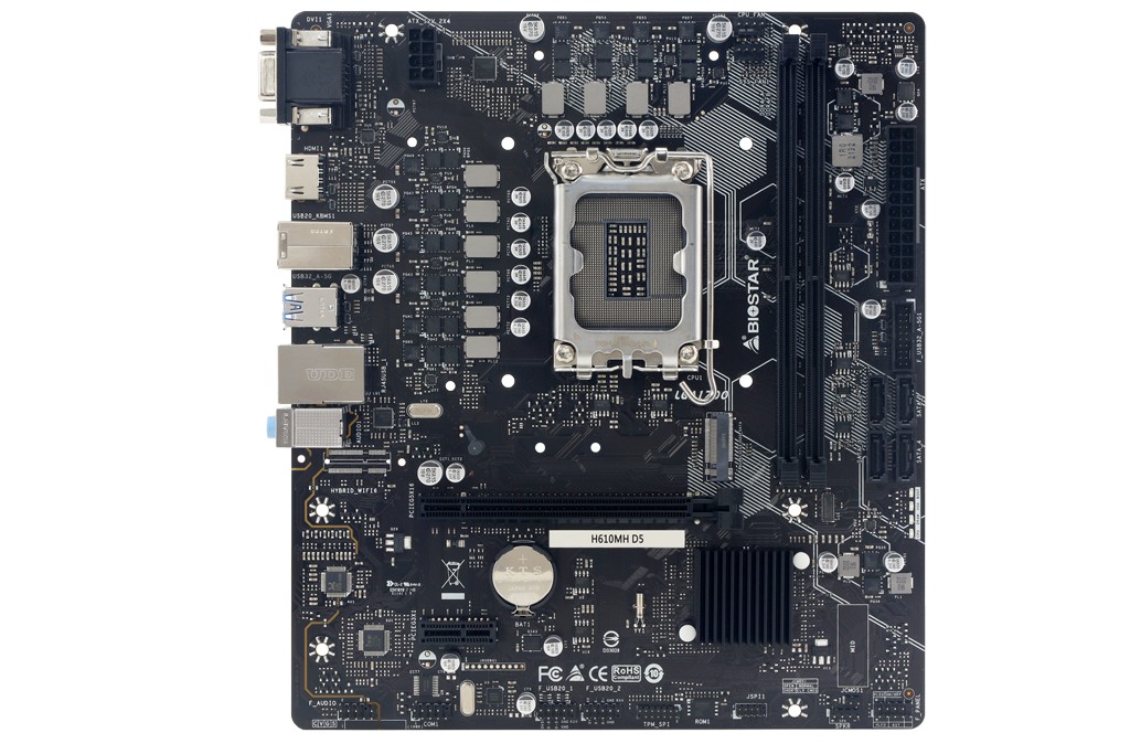 Материнская плата BIOSTAR H610MH D5 / Socket 1700 / Intel H610 / DDR5 / mATX photo 2