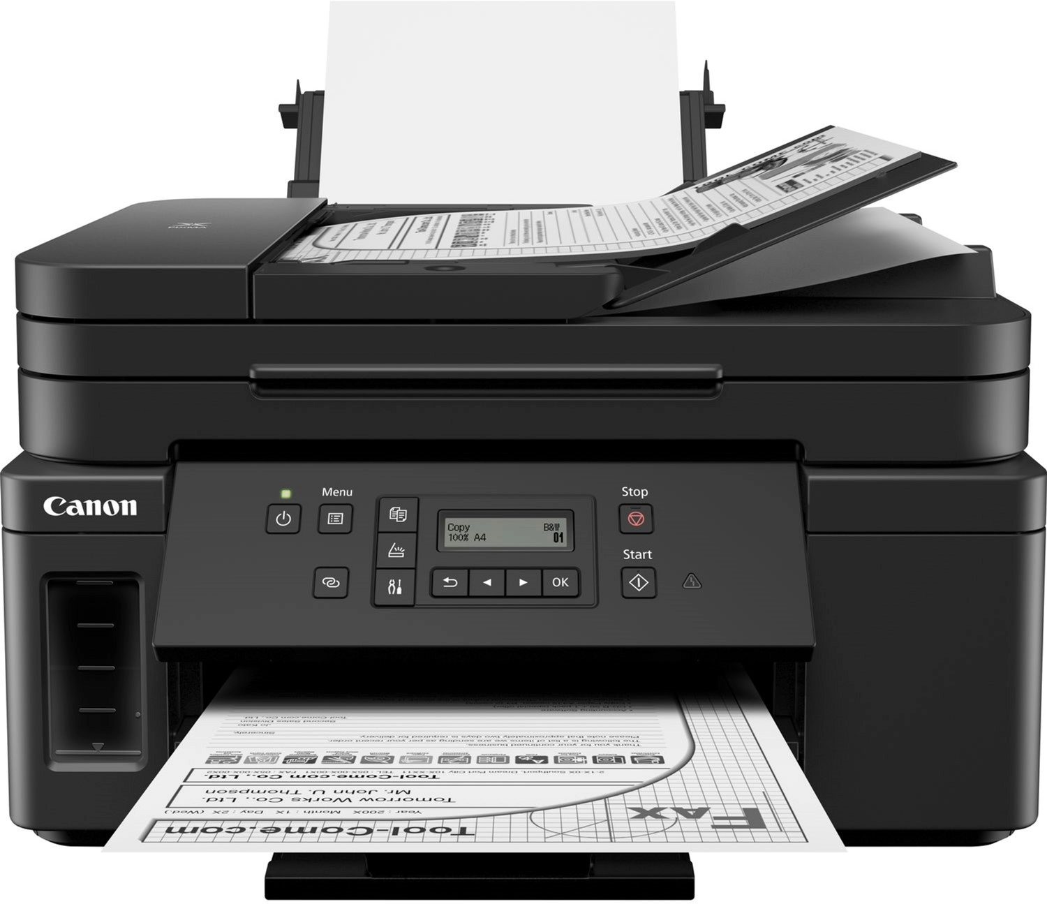 MFD CISS Canon Pixma GM4040, A4 Color(optional!) Printer/Duplex/Scanner/Copier/Network/Wi-Fi/Fax, APD 35, Print 600x1200dpi_2pl, Scan 1200x2400dpi, ESAT 13/6.8 ipm, LCD display 6.2cm, Tray 350 sheet, 1 ink tank: GI-40(6K pg), 3xGI-40/CL441 NOT INC! photo 1