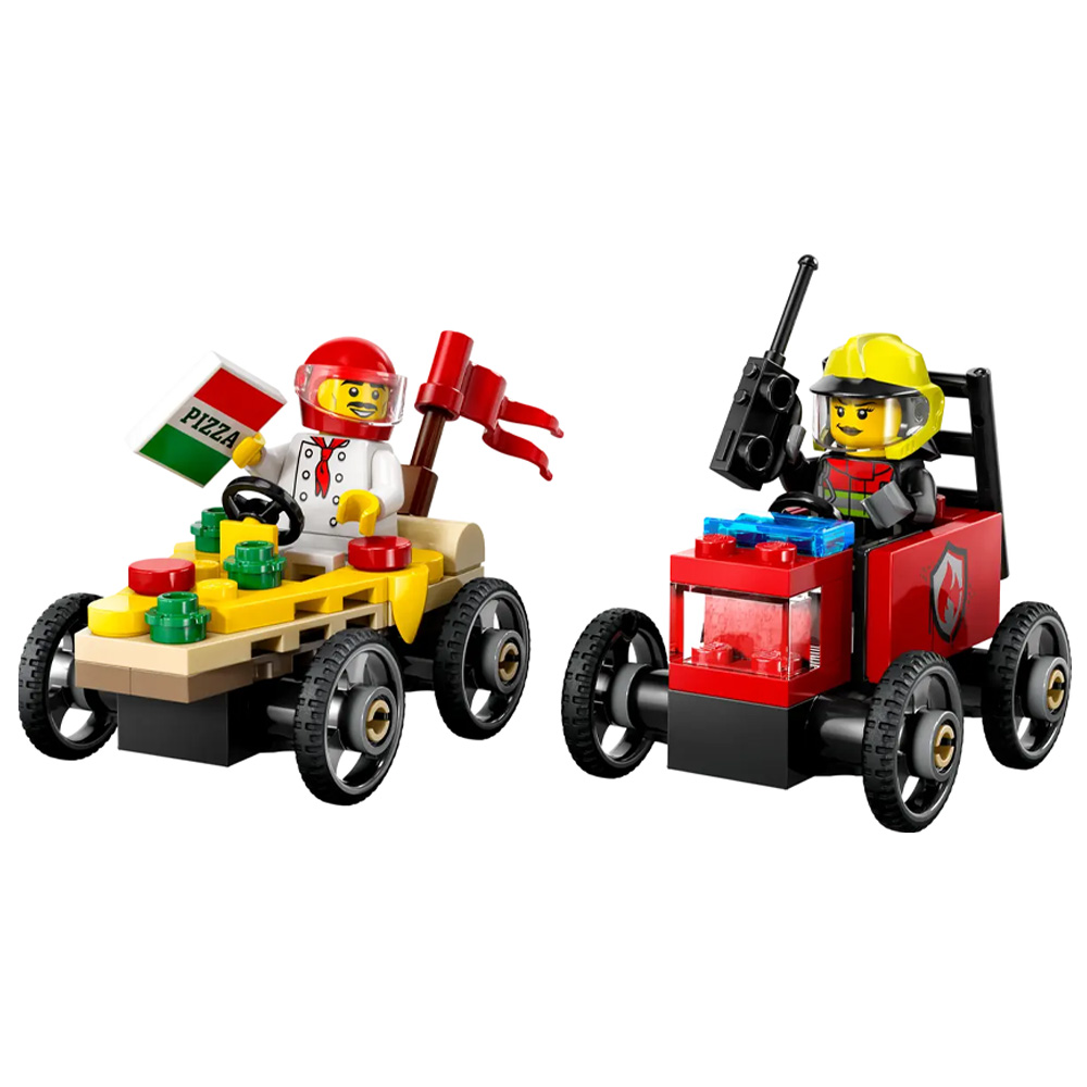 Constructor Lego City Pizza vs. Fire Truck Race Car Pack 60458 de la 5+ ani photo 2