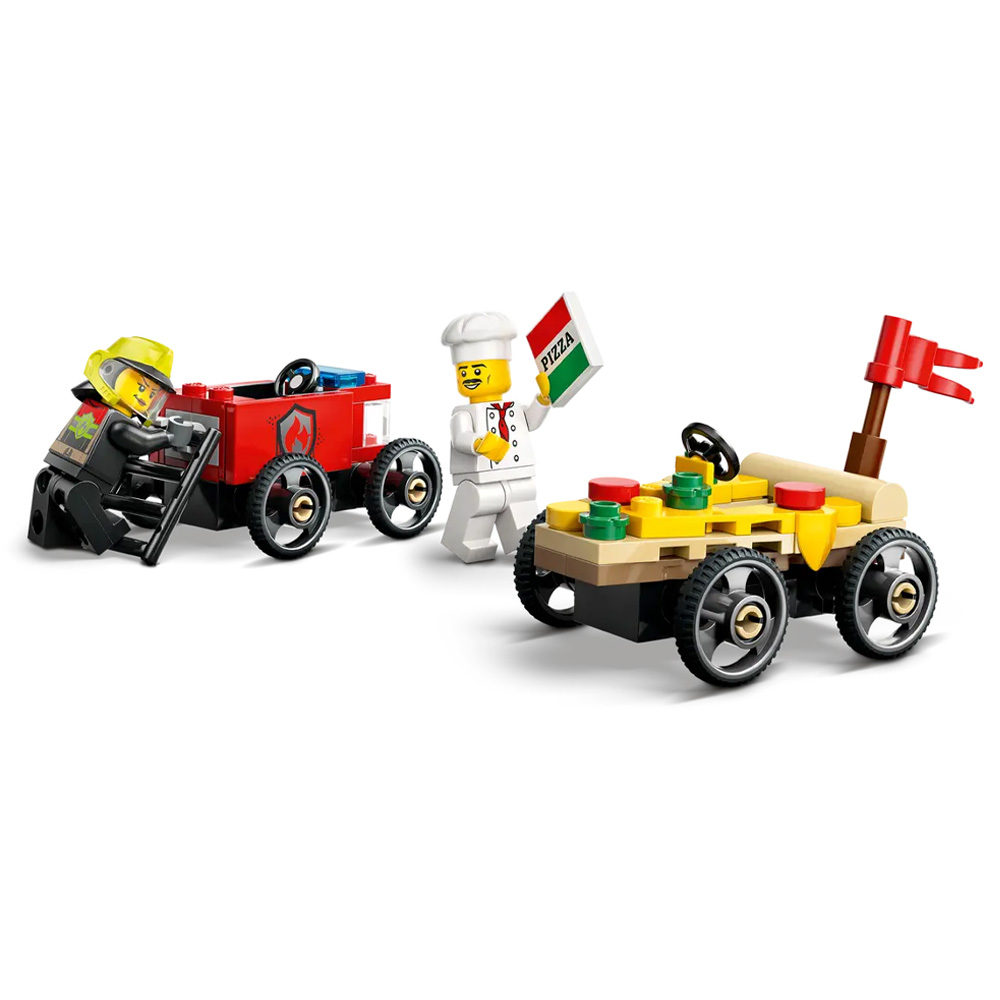 Constructor Lego City Pizza vs. Fire Truck Race Car Pack 60458 de la 5+ ani photo 3