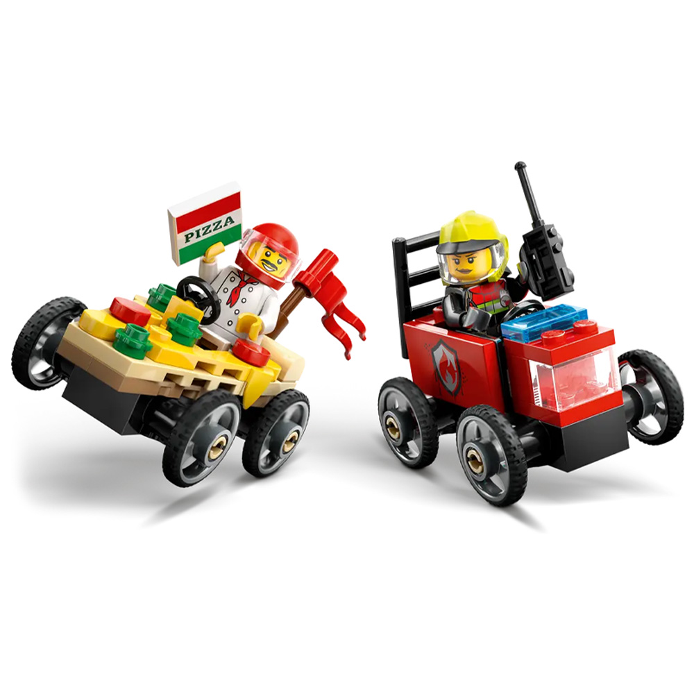 Constructor Lego City Pizza vs. Fire Truck Race Car Pack 60458 de la 5+ ani photo 4