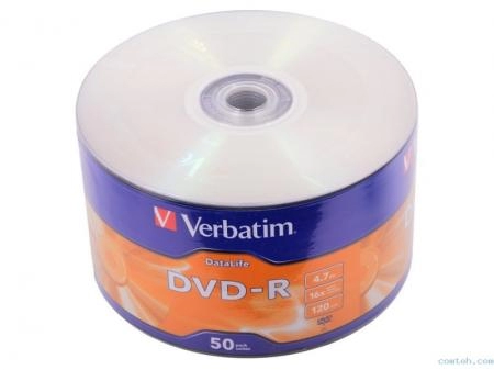 Verbatim DataLife DVD-R NON-AZO 4.7GB 16X MATT SILVER SURFAC - Wrapped 50pcs. photo 1