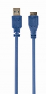 Cable microUSB3.0 - 3m (for external HDD) - Cablexpert -  CCP-mUSB3-AMBM-6, 3.0 m, USB 3.0 A-plug to Micro B-plug, Blue thumbnav 2