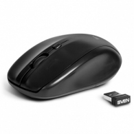 SVEN RX-305 Wireless, Optical Mouse, 2.4GHz, Nano Receiver, 800/1200/1600 dpi, USB, Black thumbnav 2