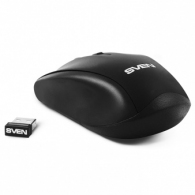 SVEN RX-305 Wireless, Optical Mouse, 2.4GHz, Nano Receiver, 800/1200/1600 dpi, USB, Black thumbnav 3