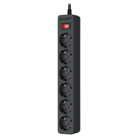 Фильтр сетевой SVEN SF-06E/ 6 Sockets/ 2300W/ 3.0m/ Black thumbnav 1