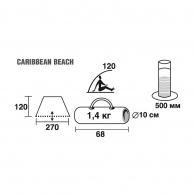 Cort plaja pentru 2 persoane Trek Planet Caribbean Beach thumbnav 2