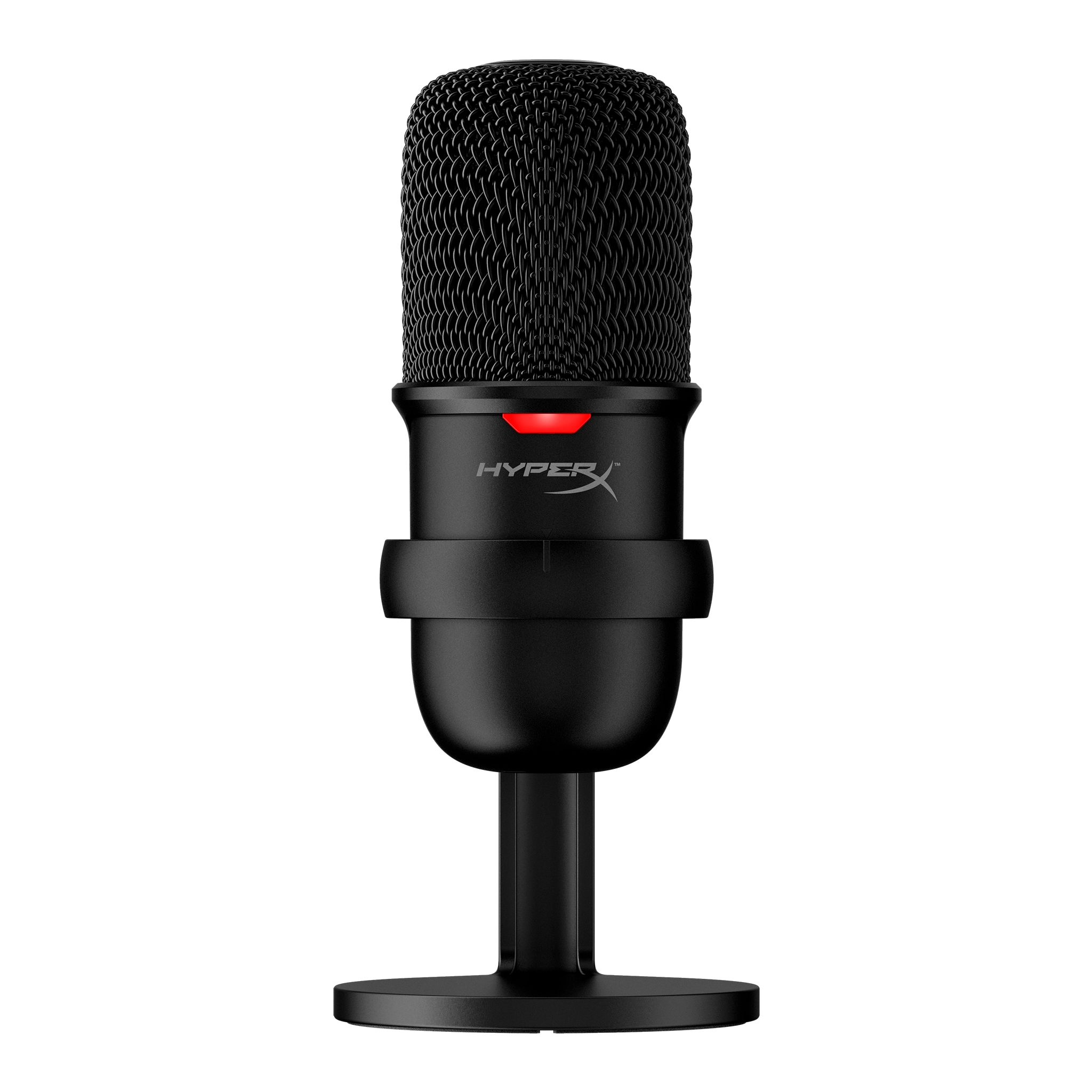 HyperX SoloCast, Black, Microphone for the streaming, Sampling rates: 48 / 44.1 /32 / 16 / 8 kHz, 20Hz-20kHz, Tap-to-Mute sensor with LED indicator, Flexible, Adjustable stand, Cardioid polar pattern, Boom arm and mic stand, Cable length: 2m, Black, USB photo 1