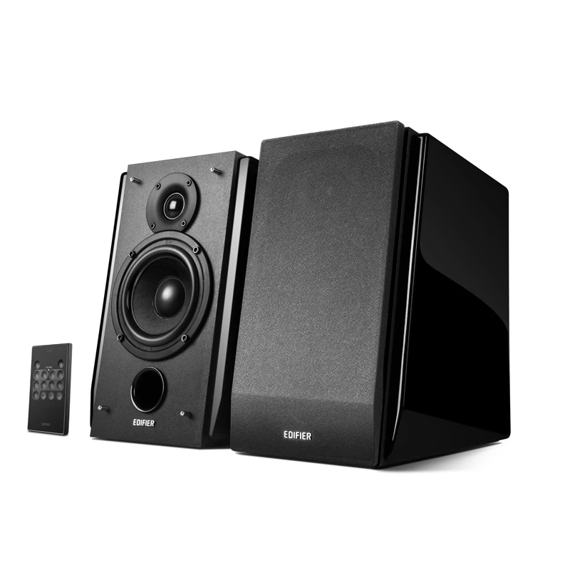 Edifier R1850DB Black, 2.0/ 70W (2x35W) RMS, Audio In: Bluetooth, RCA x2, PC, AUX, optical, coaxial, remote control, all wooden(4”+3/4”) photo 1