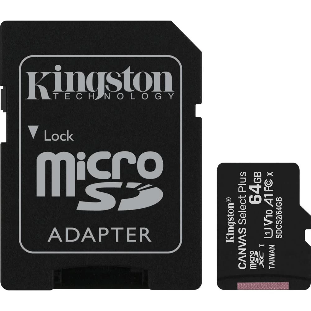 Карта памяти microSD 64GB Kingston Canvas Select Plus, 100MB/s, + SD adapter photo 2