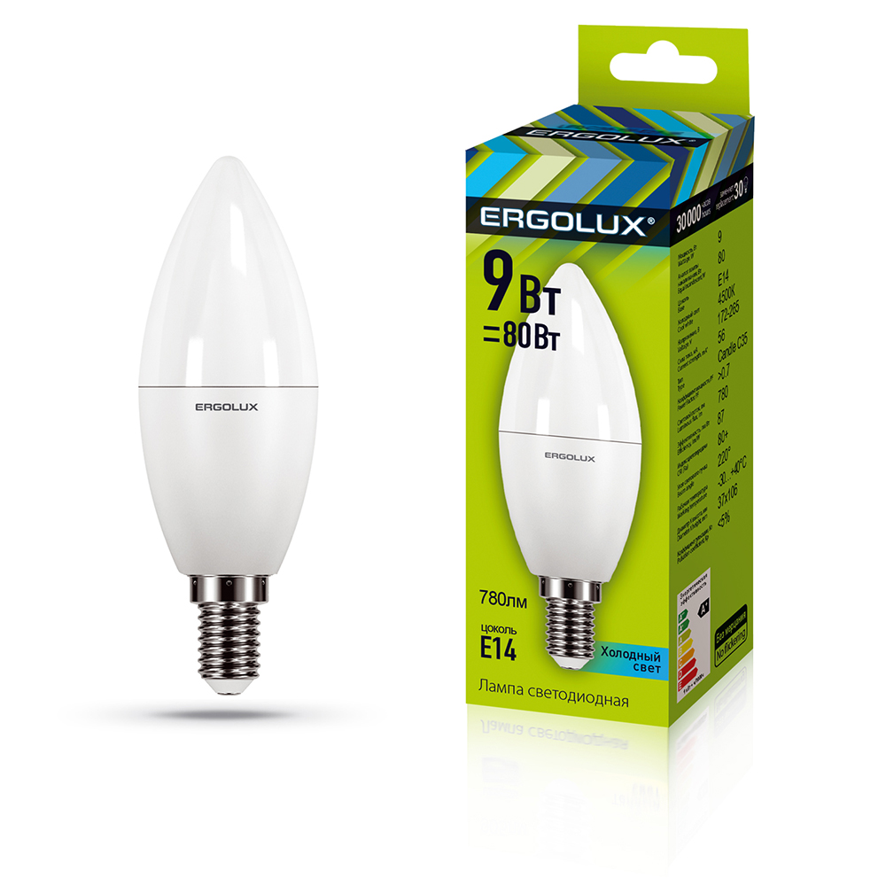 Bec LED Ergolux C35 9W E14 45K photo 1