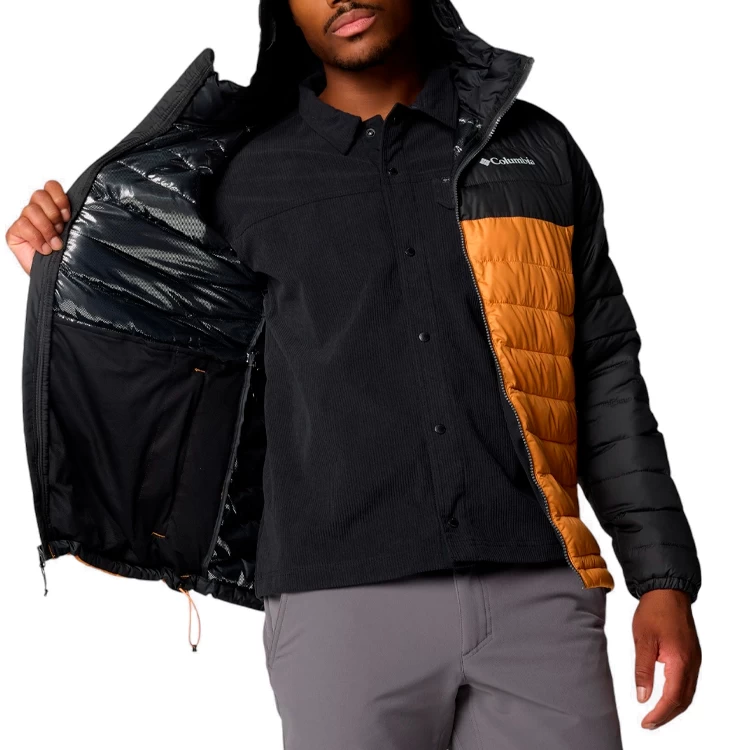 Geacă pt Barbati Columbia Powder Lite II Hooded Jacket M Galben-negru photo 4