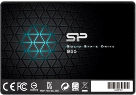 2.5" SSD 240GB Silicon Power Slim S55, SATAIII, SeqReads: 550 MB/s, SeqWrites: 450 MB/s, Controller Phison PS3110-S10, MTBF 1.0mln, SLC Cache, BBM, SP Toolbox, 7mm, 3D NAND TLC 