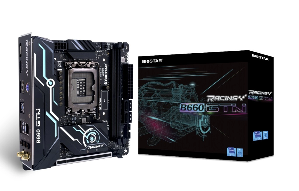 BIOSTAR Racing B660GTN, Socket 1700, Intel® B660 (12th Gen CPU), CPU graphics, HDMI, DP, Dual 2xDDR4-5000+, 1xPCIe X16 5.0, 4xSATA3, 2xM.2 4.0, 1xM.2 E-key for Wi-Fi, ALC1220 HDA, 2.5GbE LAN, 4xUSB3.2Gen2, 2xUSB3.2, RGB Vivid LED DJ, Mini-ATX photo 5
