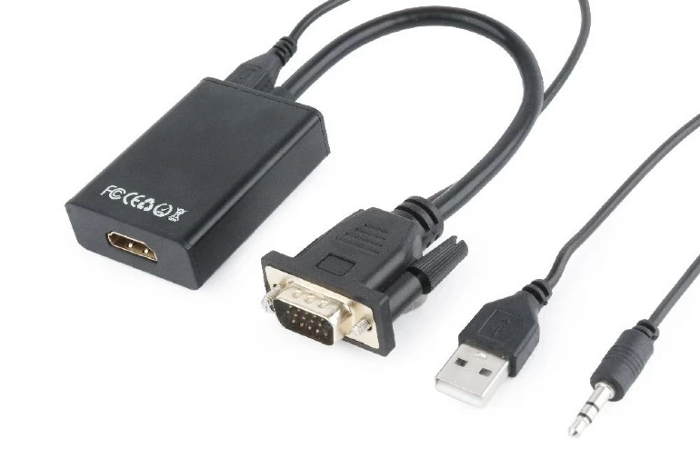 Adaptor Gembird  A-VGA-HDMI-01, VGA to HDMI / 0.15m / black photo 2