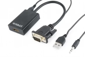 Adaptor Gembird  A-VGA-HDMI-01, VGA to HDMI / 0.15m / black thumbnav 2