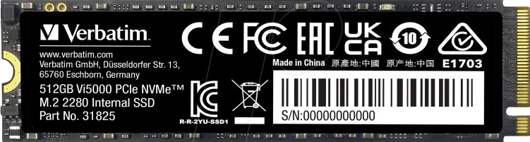 M.2 NVMe SSD Verbatim Vi5000, 1.0TB photo 1 M.2 NVMe SSD Verbatim Vi5000, 1.0TB photo 1