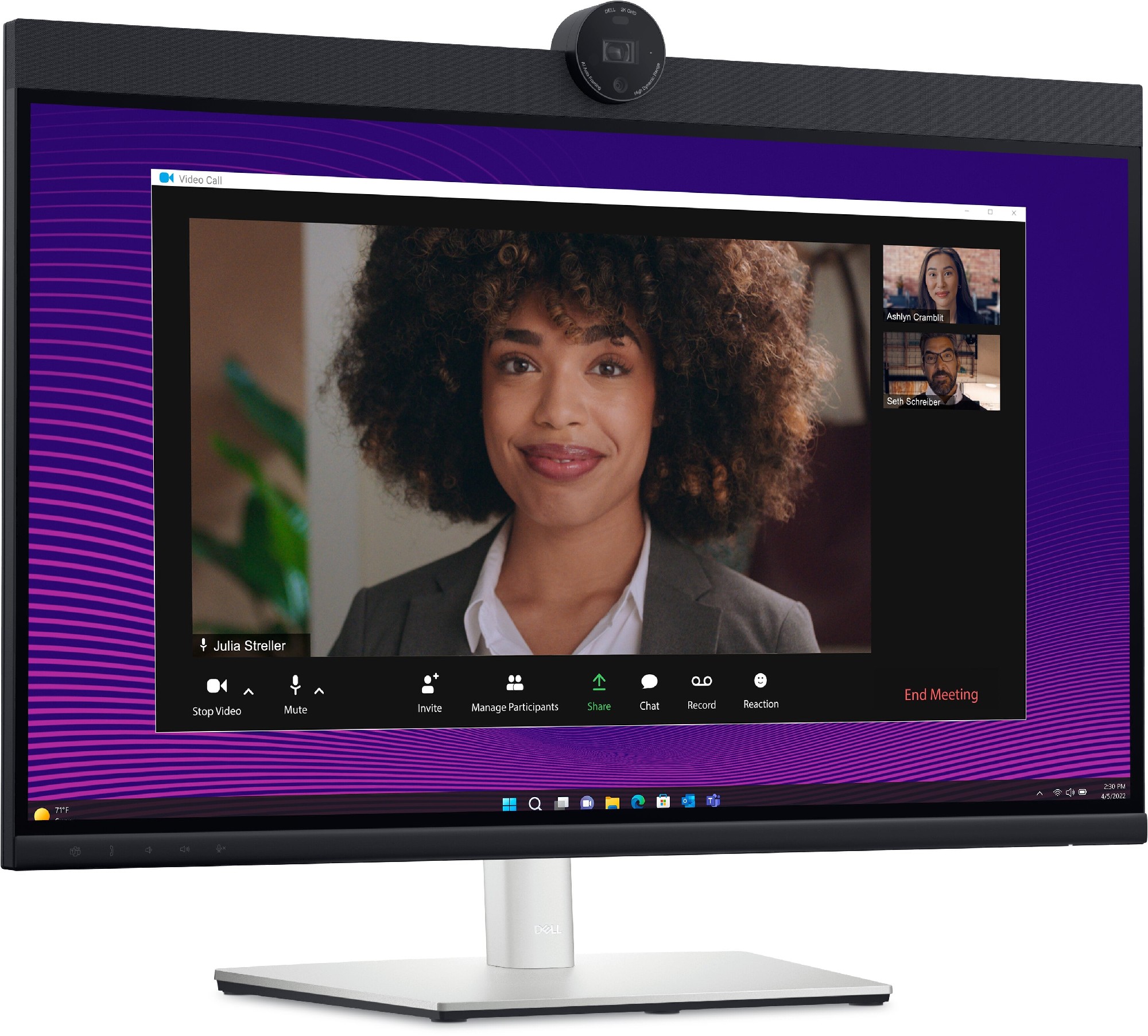27.0” Монитор для видеоконференций DELL P2724DEB / 5ms / QHD / Black/Silver photo 2