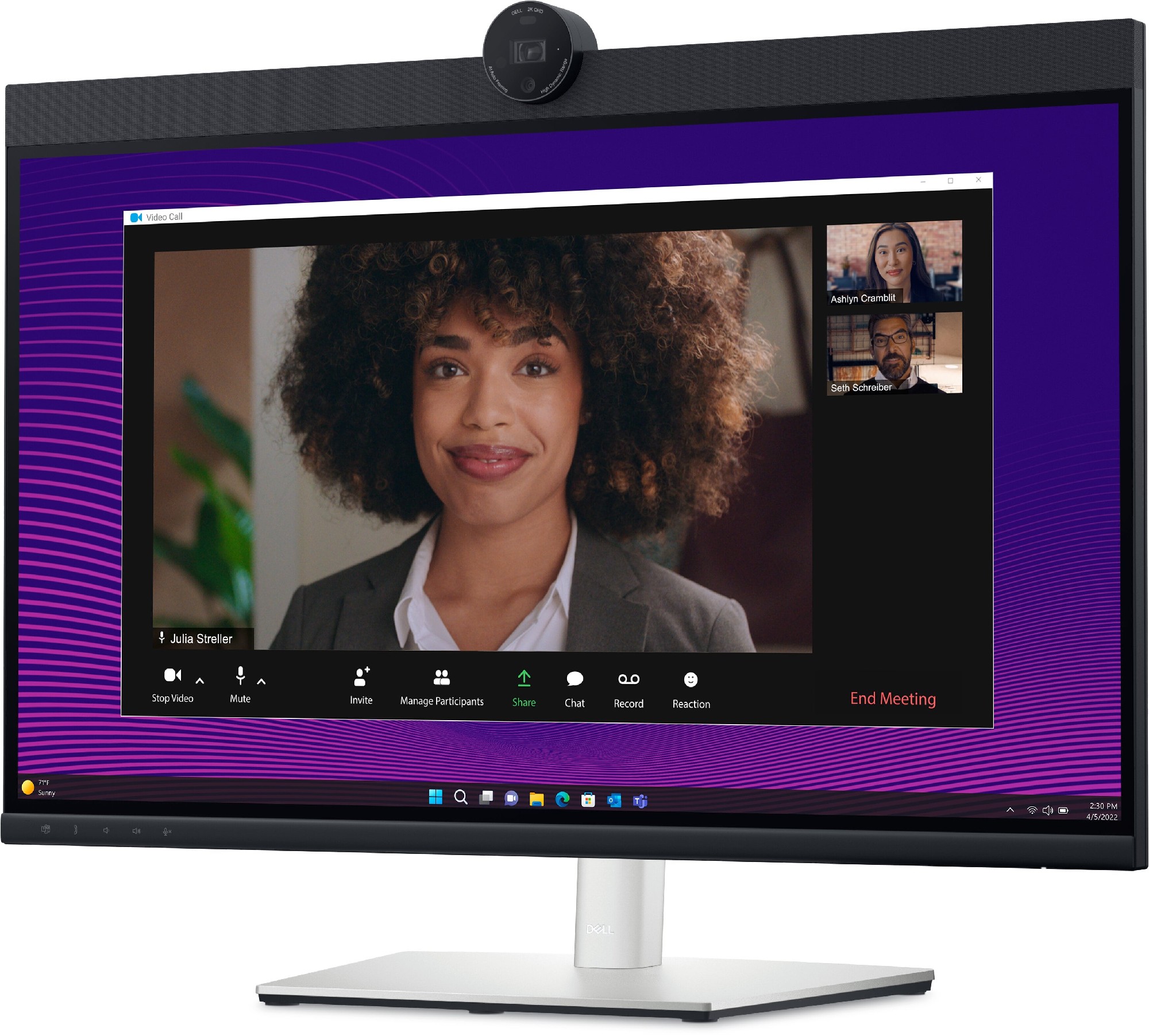 27.0” Монитор для видеоконференций DELL P2724DEB / 5ms / QHD / Black/Silver photo 3