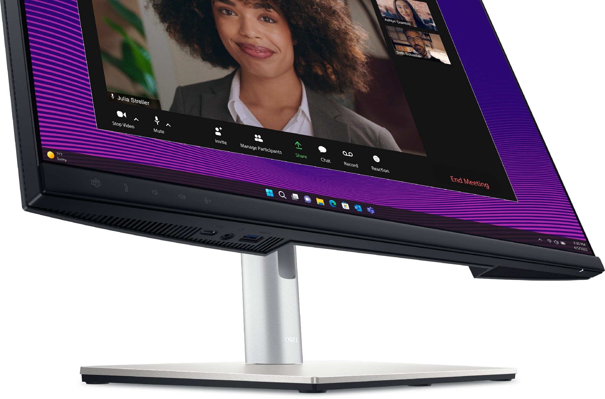 27.0” Монитор для видеоконференций DELL P2724DEB / 5ms / QHD / Black/Silver photo 4