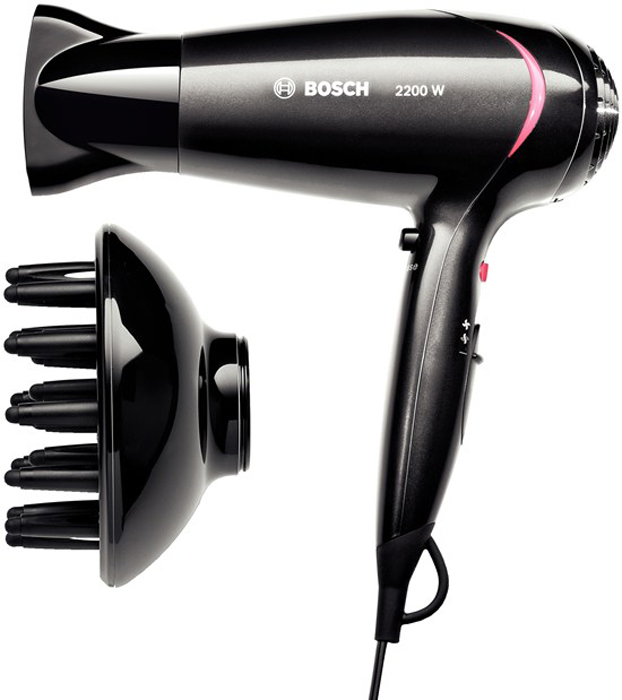Фен Bosch PHD 5962 2200W Чёрный с розовым photo 1 Фен Bosch PHD 5962 2200W Чёрный с розовым photo 1