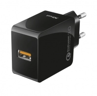 Trust Ultra-Fast USB Wall Charger with QC3.0 and auto-detect, Also charges other devices that support USB charging, at high (10W) or normal (5W) speed, Output: QC3.0 mode with 5V/3A – 9V/2A – 12V/1.5A and auto-detect mode with 5V/2.4A 