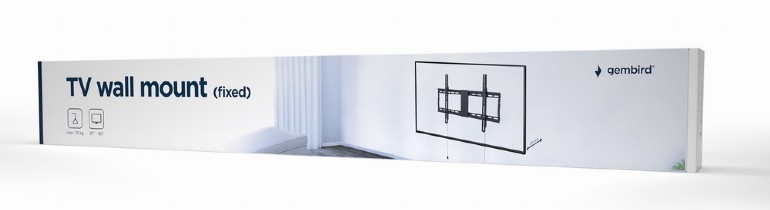 TV-Wall Mount for 37-80”- Gembird ”WM-80F-01”, Fixed, max. 70 kg, Distance TV to Wall: 29 mm, max. VESA 600 x 400, Black photo 3