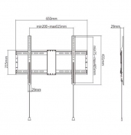 TV-Wall Mount for 37-80”- Gembird ”WM-80F-01”, Fixed, max. 70 kg, Distance TV to Wall: 29 mm, max. VESA 600 x 400, Black thumbnav 2