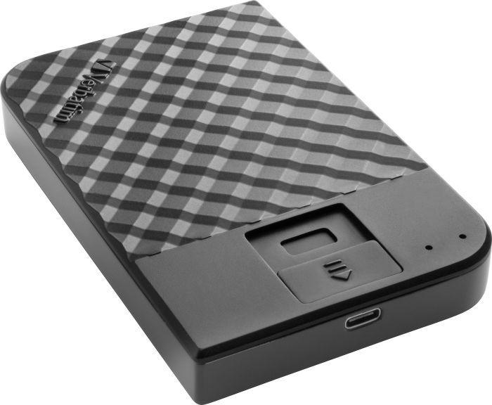 2.5” External HDD 2.0TB (USB3.1/USB-C)  Verbatim ”Fingerprint Secure”, Black, 256-bit AES hardware security encryption with fingerprint, Enclosure material: Plastic and Aluminium photo 2