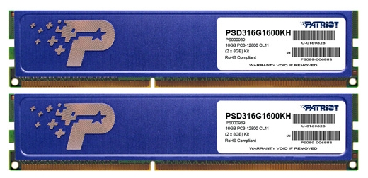 Memorie operativa PATRIOT Signature Line  DDR3-1600  16GB (Kit of 2*8GB) photo 1