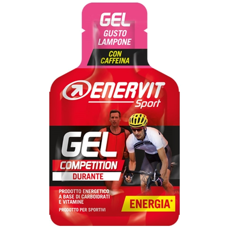 Supliment energetic ENERVIT Gel+ caffeine raspberry photo 1