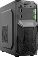 HPC B-25 ATX Case, (550W, 24 pin, 1x 8pin(4+4), 1x 6pin, 2x IDE, 3x SATA, 12cm red fan), 1xUSB3.0, 2xUSB2.0 / HD Audio, Black + Green decoration thumbnav 1