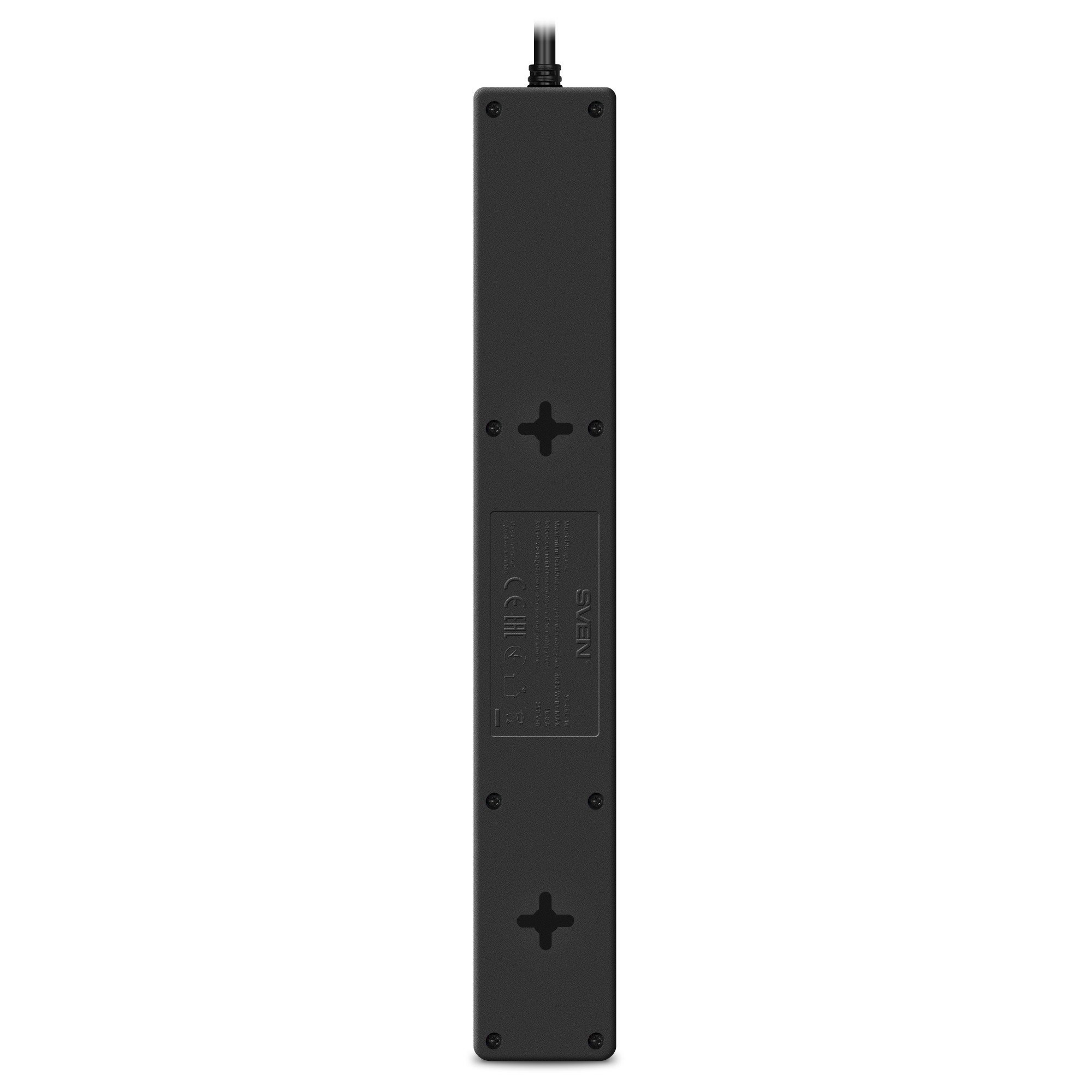 Surge Protector SVEN SF-06E-16/ 6 Sockets/ 3680W/ 5.0m/ Black photo 3