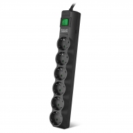 Surge Protector SVEN SF-06E-16/ 6 Sockets/ 3680W/ 5.0m/ Black thumbnav 1