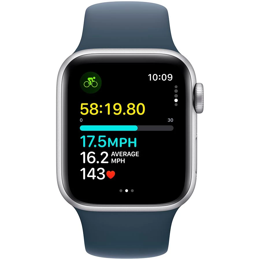 Smart watch Apple Watch SE GPS 40mm Silver Aluminium Case with Storm Blue Sport Band - S/M (MRE13QR/A) 1 GB 1.57 photo 6
