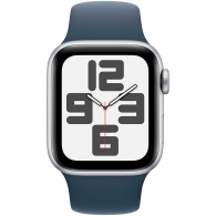 Smart watch Apple Watch SE GPS 40mm Silver Aluminium Case with Storm Blue Sport Band - S/M (MRE13QR/A) thumbnav 2