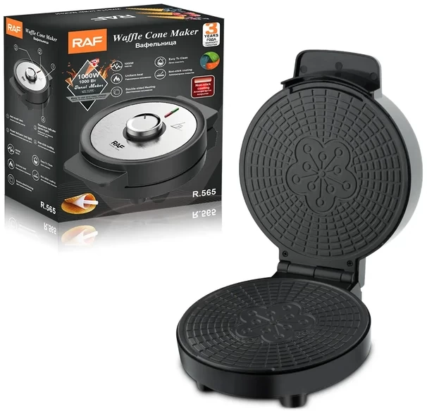Waffle fier Raf R565, 1000 W, Negru-sur photo 5