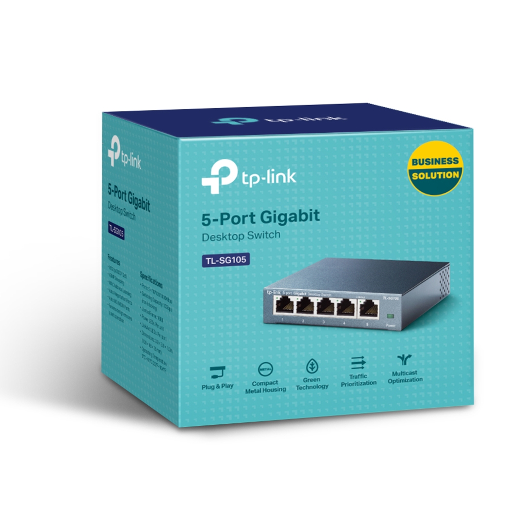 Switch TP-LINK TL-SG105 / 5 port / Gigabit / RJ45 / steel case photo 3