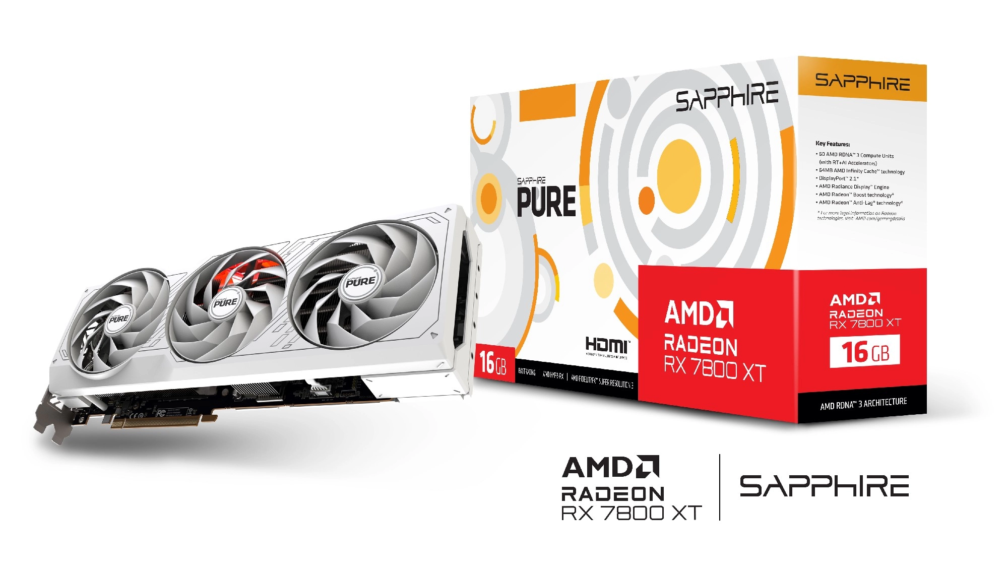 Видеокарта Sapphire PULSE Radeon RX 7800 XT White / 16GB / GDDR6 / 256bit photo 1