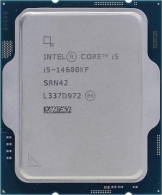 Intel® Core™ i5-14600KF, S1700, 2.6-5.3GHz, 14C (6P+8Е) / 20T, 24MB L3 + 20MB L2 Cache, No Integrated GPU, 10nm 125W, Unlocked, tray thumbnav 1